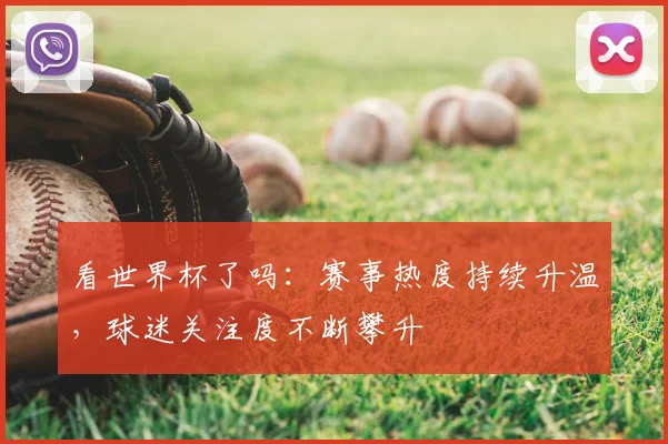 看世界杯了吗:赛事热度持续升温,球迷关注度不断攀升